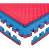 Puzzle tatami podložka inSPORTline Malmeida 100x100x4 cm červeno-modrá, vzor 5 prúžkov