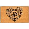 HOME ELEMENTS Rohož z kokosových vlákien, srdce z labiek, 43x73 cm