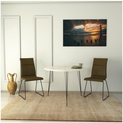 Asir | Jedálenský stôl SANDALF 75x90 cm biela/čierna | AS0899