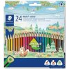Farebné ceruzky, sada, trojhranné, STAEDTLER Noris Colour 187, 24 rôznych farieb