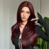 Dlhá burgundská fialová parochňa Page rovná