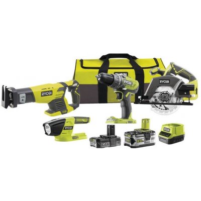 aku 18 V set (R18DD3 + R18T-0 + RRS1801M + R18CSP + 1 x 5,0 Ah + 1 x 2 Ah baterie + nabíječka) Ryobi R18CK4-252S