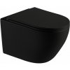 Erga Lily+, závesná WC misa 490x370x365mm, Rimless Tornado 2 + toaletné sedadlo s pomalým zatváraním, čierna matná, ERG-V03-LILY-TO2-BK