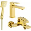 MEXEN/S - Uno R45 Set umývadlovej a vaňovej batérie s príslušenstvom, zlato 71403R45-50