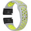 eses Silikónový dierkovaný remienok pre Garmin - Šedo žltý, QuickFit 26mm
