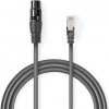 Nedis COTP15710GY03 DMX s adaptérom, XLR 3pin zásuvka / RJ45 zástrčka, 0,3m