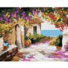 Diamondi Diamantové maľovanie - DOM PRI MORI S KVETMI Rámovanie: vypnuté plátno na rám, Rozmer: 40x50 cm