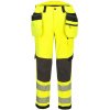 PORTWEST HI-VIS EV4 EV448 / Pánske reflexné strečové pracovné nohavice do pása, predĺžené - HV žltá UK 28/EU 44