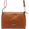 MiaMore kožená crossbody kabelka stredných rozmerov Hnedá