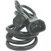 Síťový kabel 230V predlžovací, C13 - C14, 2m, VDE approved, černý, Logo