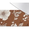 Guma s potlačou 5cm biele kvety Via na mocha mousse-NS-18378