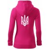 Ukrajina trojzubec veľký mikina dámska trendy zipper s kapucňou Purpurová