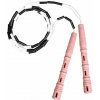 Korálkové Katana Rope - švihadlo pre začiatočníkov, nastaviteľná dĺžka, vhodné na chudnutie. Vyber farbu rukovätí:: Pastelovo ružová, Vyber farbu korálikov: Bielo/čierna Švihadlo s korálkami ti pomôže