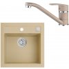 Alveus SET A069 Beige 55 SETA069 - Drez Granitový Formic 20 - 520x510mm, vanička 440x350x200mm + bateria Nina