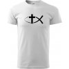 Ježíšova ryba - Klasické pánske tričko vyššej gramáže - 4XL ( Biela )