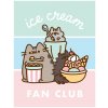 Halantex · Coral fleece deka mačička Pusheen - motív Ice Cream Fan Club - 130 × 170 cm