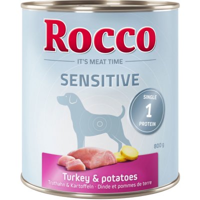 Výhodné balenie Rocco Sensitive 12 x 800 g - morčacie a zemiaky
