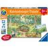 Ravensburger Kinderpuzzle - 05673 Tiere im Wald und auf der Wiese - 2x12 Teile + Wissensposter, Wieso? Weshalb? Warum? Puzzle für Kinder ab 3 Jahren (Marion Kreimeyer-Visse)(Hra)