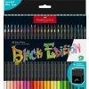 Farebné ceruzky, sada, trojhranné, FABER CASTELL Black Edition, 50 rôznych farieb