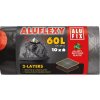 Alufix Vrecia na odpadky zaťahovacie LDPE 60 l 33µm 2 vrstvové 10 ks sivo-čierne