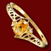 Silver.ag Prsteň zlatý, citrín, diamanty R3247