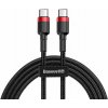 Baseus Cafule kábel USB-C / USB-C 60W QC 3.0 1m, čierny/červený (CATKLF-GG1)
