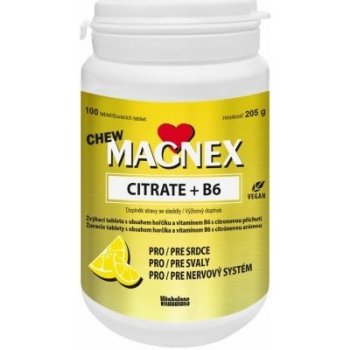 Magnex Citrate + B6 CHEW žuv. tabliet. 100 ks