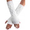 VFstyle krémové pletené návleky na ruky 30 cm