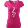 Husľový kľúč z nôt - Dámske tričko Pure - XL ( Purpurová )