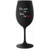 NIE SOM ONLINE SOM ONWINE - čierny pohár na víno 350 ml