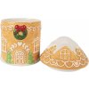 Clayre & Eef Hnedá keramická dóza perníková chalúpka - Ø 13*17 cm - Clayre & Eef
