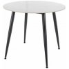 SIGNAL MEBLE Okrúhly jedálenský stôl RION 90, čierny mat/biely lesk keramika