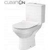 Cersanit City New CleanOn, kombi wc so splachovaním 3/5l, horizontálny odtok + antibakteriálne toaletné sedátko z duroplastu, biela, K35-037