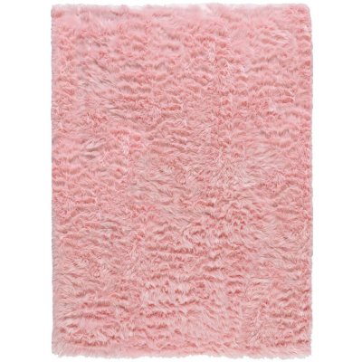 Flair Rugs koberce Kusový koberec Faux Fur Sheepskin Pink - 60x90 tvar kožušiny cm Ružová