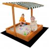 Detské drevené pieskovisko so strieškou Baby Mix 120x120 cm zeleno-biele