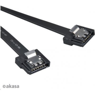 Kabel AKASA Super slim SATA3 datový kabel k HDD,SSD a optickým mechanikám, černý, 15cm AK-CBSA05-15BK