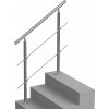 Schodiskové zábradlie s 2 priečkami 1000x104x1060MM, nehrdzavejúca oceľ, strieborné