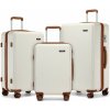 3dielna minimalistická sada kufrov z ABS+PC - 33/60/92 L Kono - béžová
