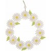 Veniec z kvetov drevený na zavesenie žltý 22 cm