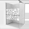 Mexen Kioto+ sprchová stena s poličkou Walk-in 80 x 200 cm, biely vzor, gun metal - 800-080-121-95-85