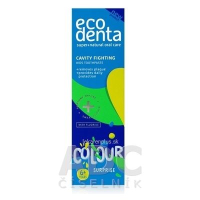 EcoDenta KIDS CAVITY FIGHTING COLOUR surprise detská zubná pasta (od 6 rokov) 1x75 ml