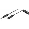 PREMIUMCORD Audio Jack 6,3mm M/F špirálový predlžovací kábel 1m - 5m kjack6mf5