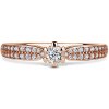 Florence Side Stones | Zásnubný prsteň so stredovým kameňom 0.085ct, ružové zlato, s diamantmi 63