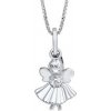 Detský strieborný náhrdelník D for diamond, Víla P5357