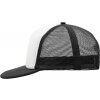 Myrtle Beach | MB 6207, 5 panelová sieťovaná šiltovka s plochým šiltom, biela - čierna