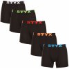 5PACK pánske boxerky Styx long športová guma čierné (5U9602) L 120 dní na výmenu alebo vrátenie tovaru!