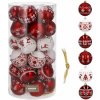 SPRINGOS Vianočné ozdoby, 30 ks, 7 cm, biela a červená, CA0150