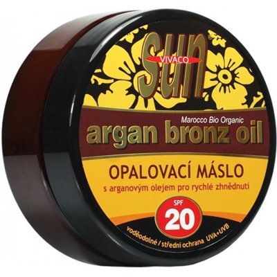 Vivaco Opaľovacie maslo s arganovým olejom pre rýchle zhnednutie SPF20 200 ml