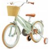 DETSKÝ BICYKEL 14 PALCOV PRE DETI S POMOCNÝMI KOLIESKAMI A KOŠÍKOM, MÄTOVÝ