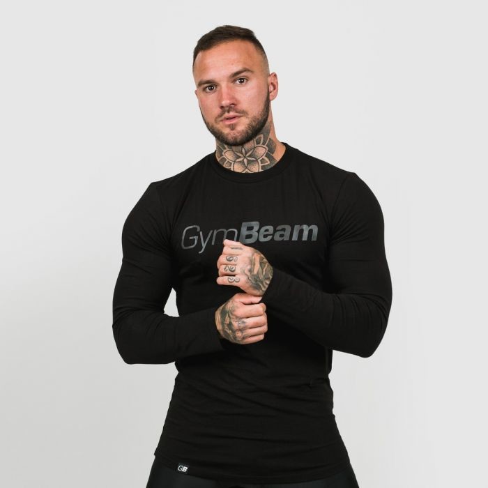 GymBeam tričko long sleeve T-Shirt Leisure black